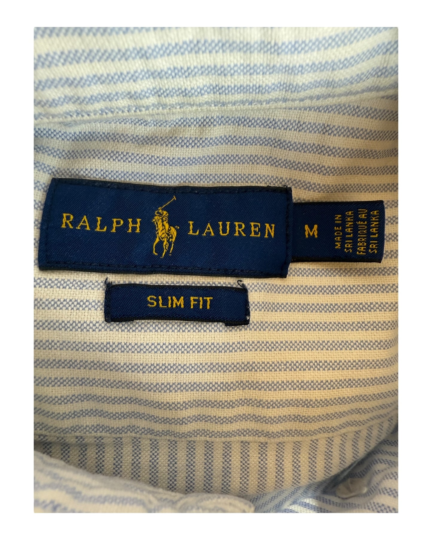 Polo Ralph Lauren Oxford Bluse hellblau weiß gestreift Größe M
