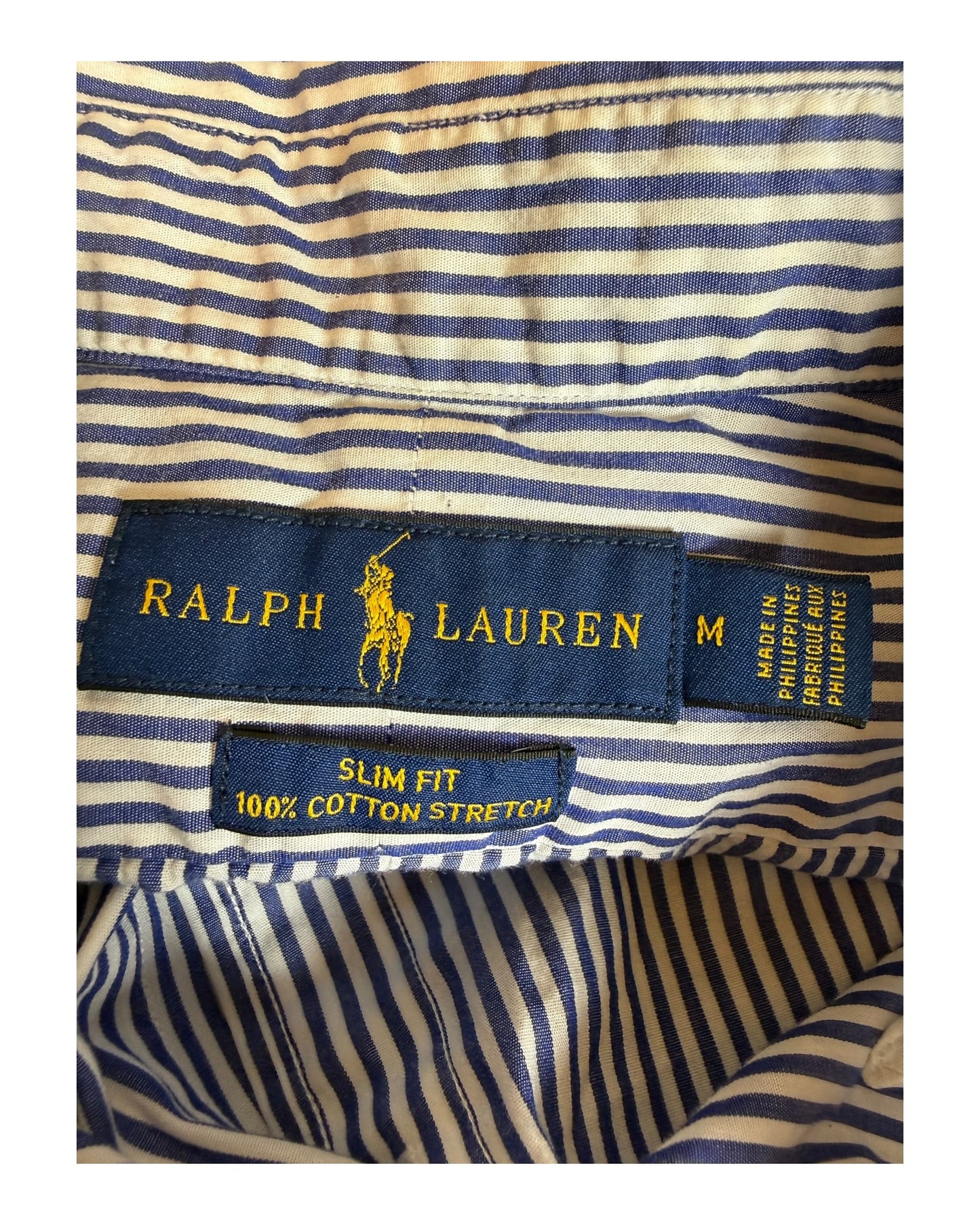 Polo Ralph Lauren Hemd blau weiß gestreift Größe M