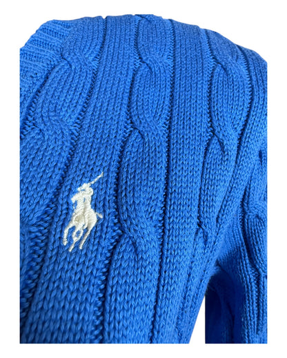 Polo Ralph Lauren Zopfmuster Pullover blau Größe M