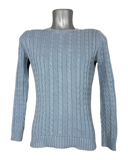 Polo Ralph Lauren Zopfmuster Pullover hellblau Größe S