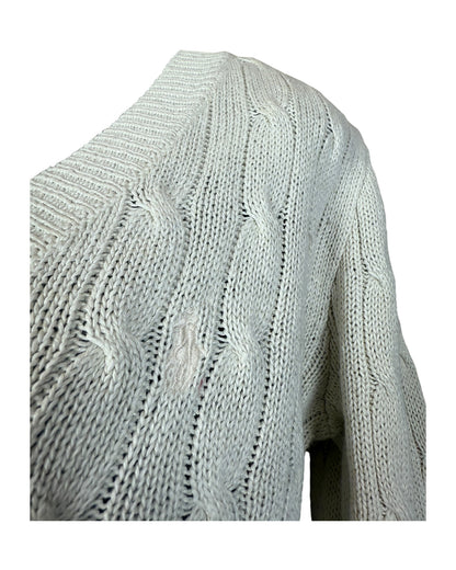 Polo Ralph Lauren Zopfmuster Pullover weiß Größe M