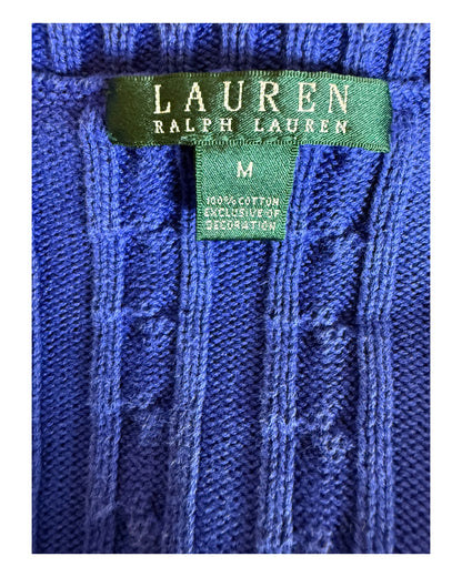 Polo Ralph Lauren Zopfmuster Pullover blau Größe M