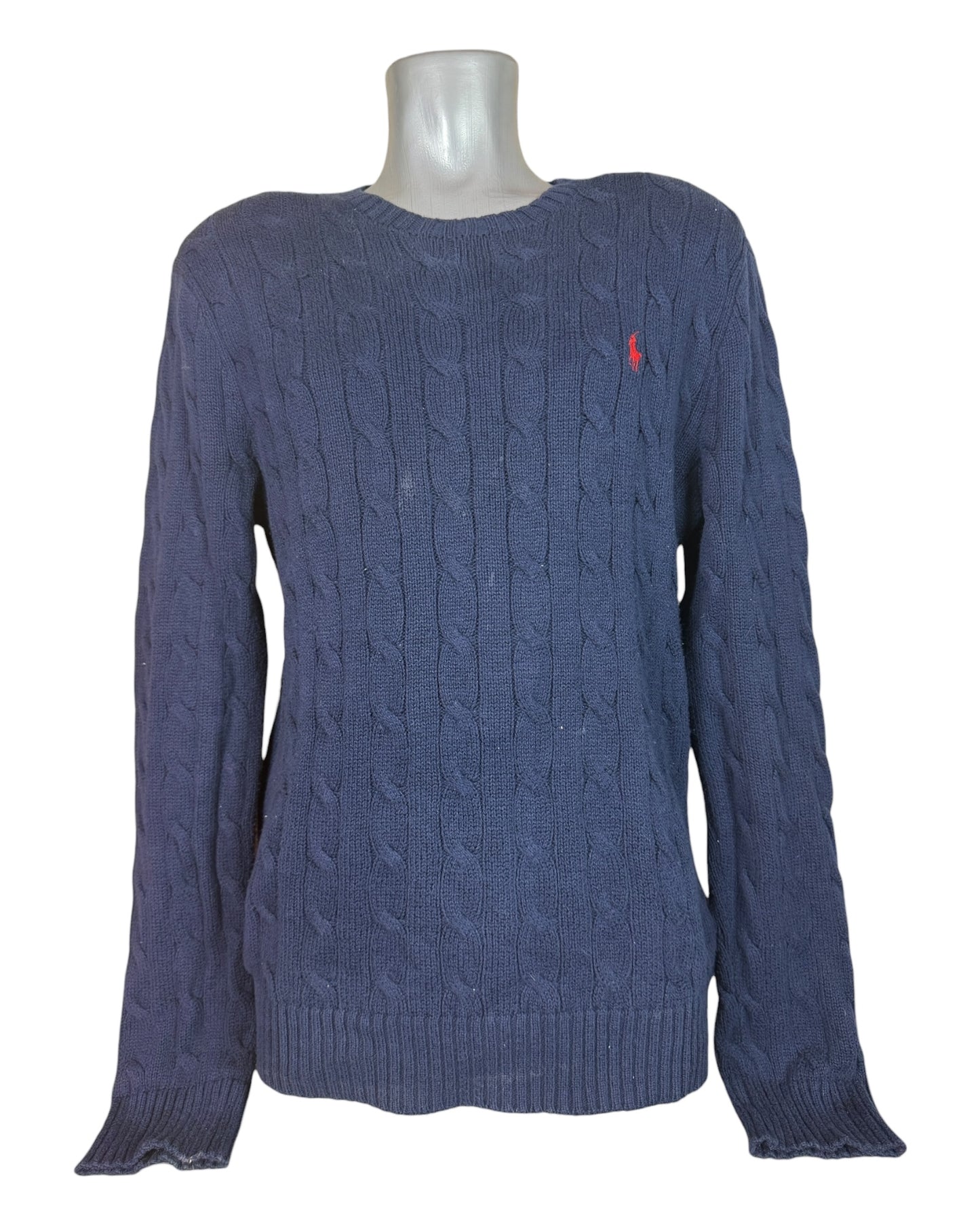Polo Ralph Lauren Zopfmuster Pullover marineblau Größe M