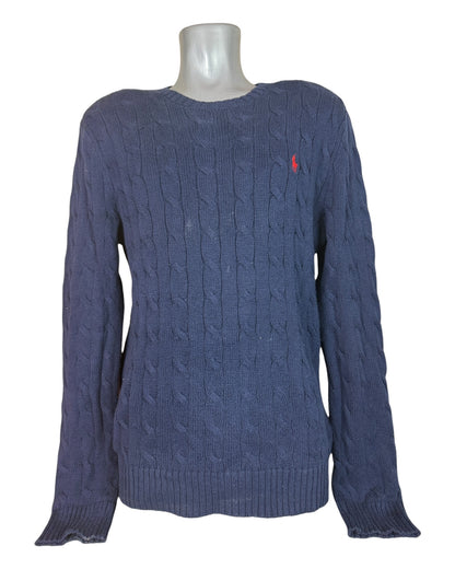 Polo Ralph Lauren Zopfmuster Pullover marineblau Größe M