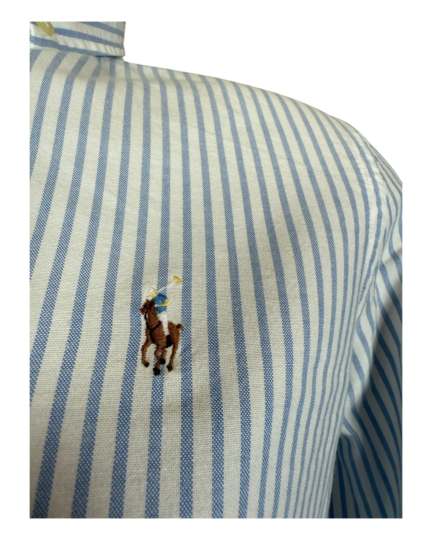 Polo Ralph Lauren Oxford Bluse hellblau weiß gestreift Größe M