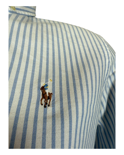 Polo Ralph Lauren Oxford Bluse hellblau weiß gestreift Größe M