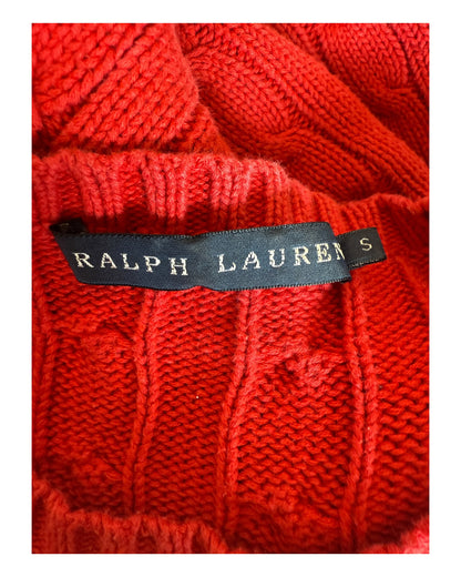 Polo Ralph Lauren Zopfmuster Pullover rot Größe S