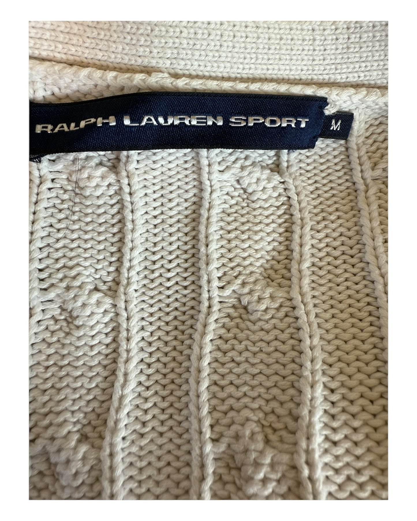 Polo Ralph Lauren Zopfmuster Cardigan creme Größe M