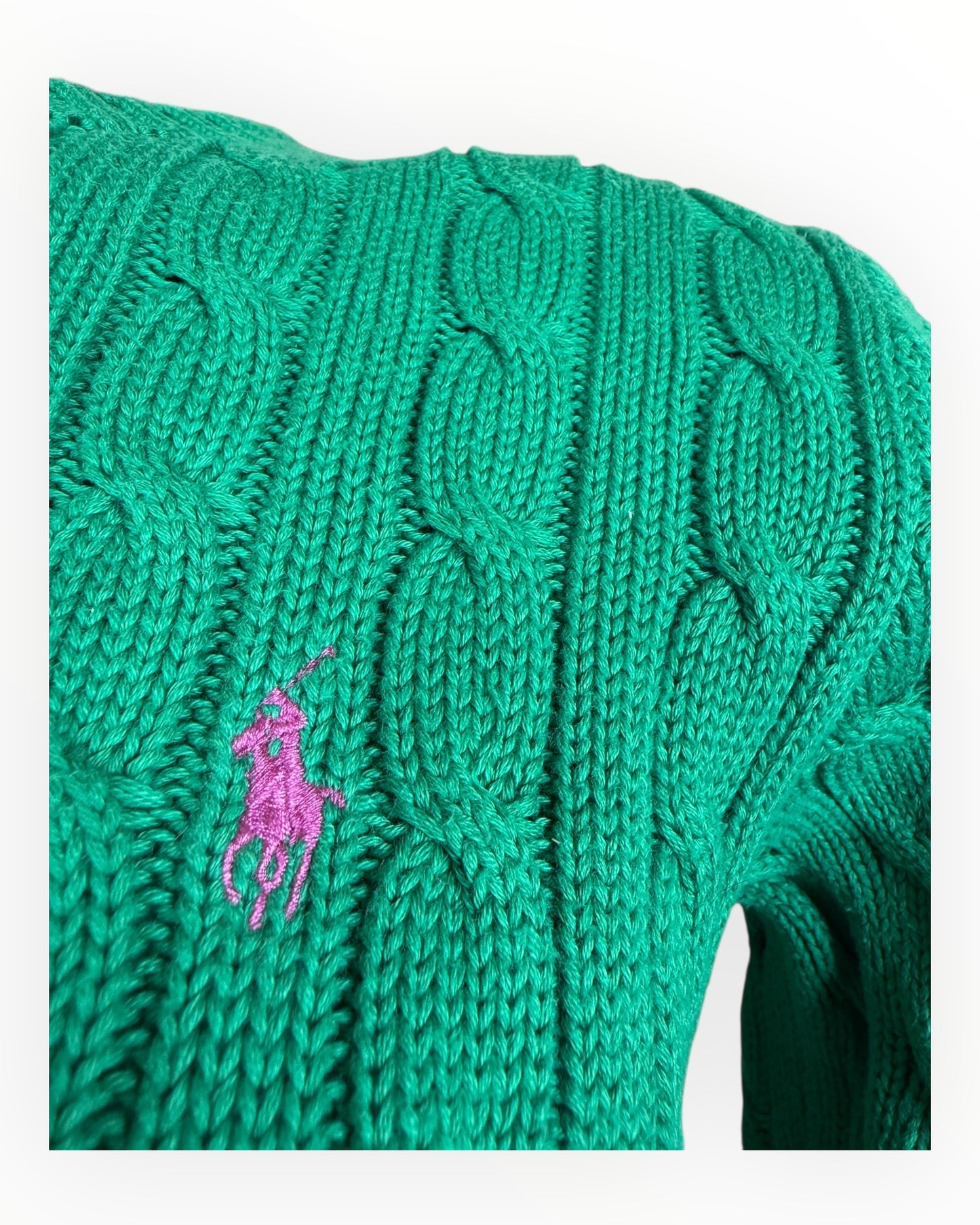 Polo Ralph Lauren Zopfmuster Pullover grün Größe M