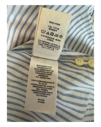 Polo Ralph Lauren Oxford Bluse hellblau weiß gestreift Größe M