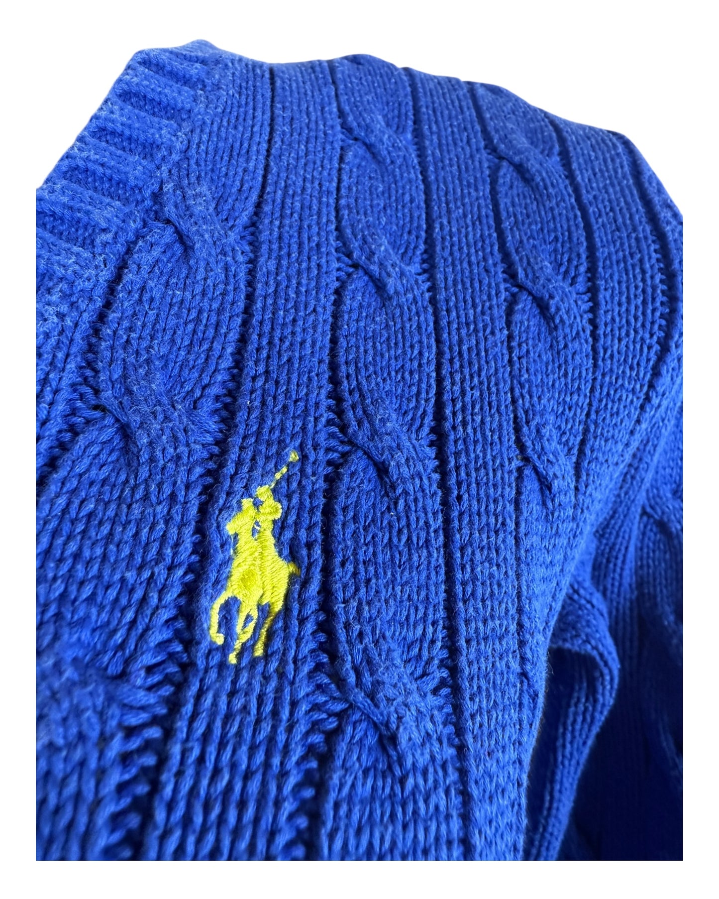 Polo Ralph Lauren Zopfmuster Pullover royalblau Größe M