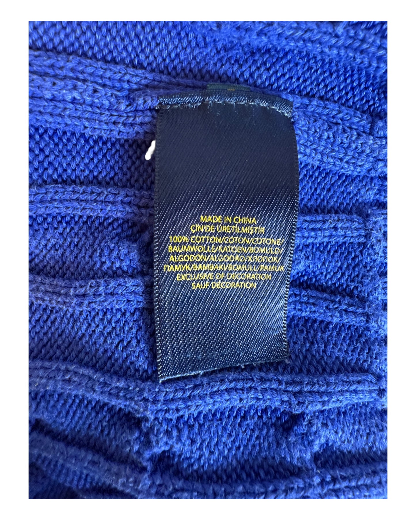 Polo Ralph Lauren Zopfmuster Pullover blau Größe M