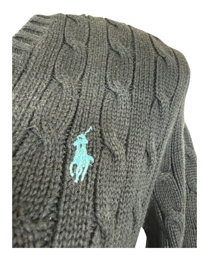 Polo Ralph Lauren Zopfmuster Pullover schwarz Größe L