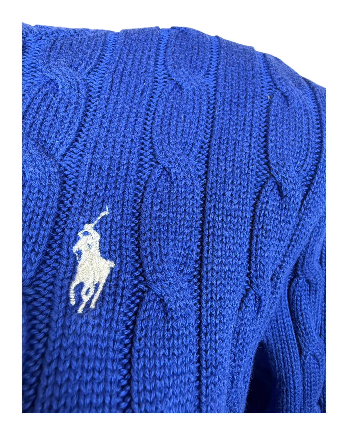 Polo Ralph Lauren Zopfmuster Pullover blau Größe M