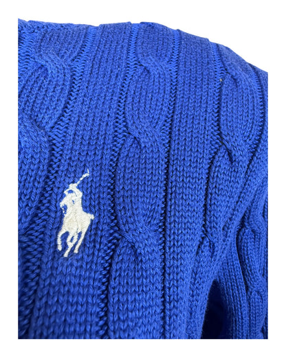Polo Ralph Lauren Zopfmuster Pullover blau Größe M