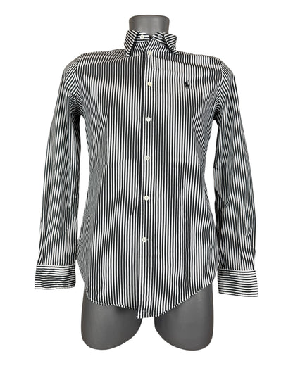 Polo Ralph Lauren Bluse schwarz weiß gestreift Größe M