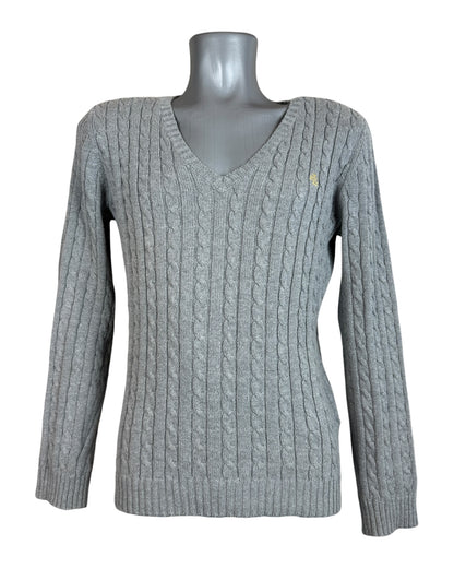 Polo Ralph Lauren Zopfmuster Pullover grau Größe M