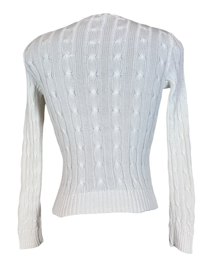 Polo Ralph Lauren Zopfmuster Pullover weiss Größe M