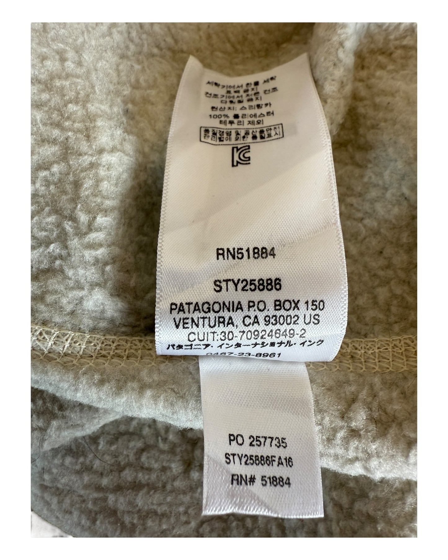 Patagonia Fleece Weste creme Größe M
