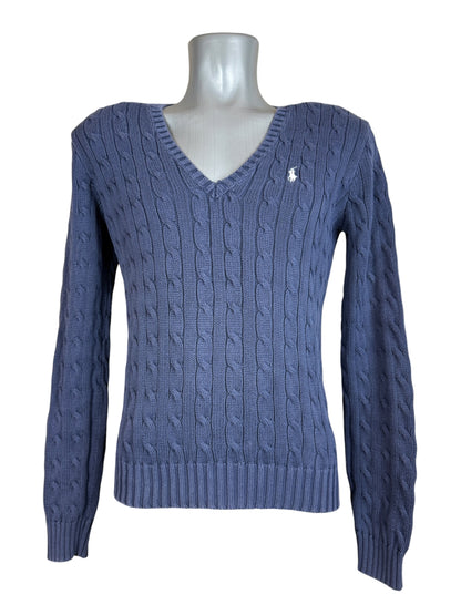 Polo Ralph Lauren Zopfmuster Pullover marineblau Größe M