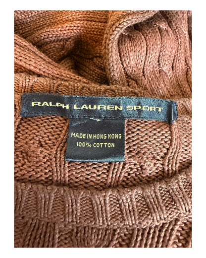 Polo Ralph Lauren Zopfmuster Pullover lila Größe M