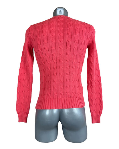 Polo Ralph Lauren Zopfmuster Pullover rot Größe S