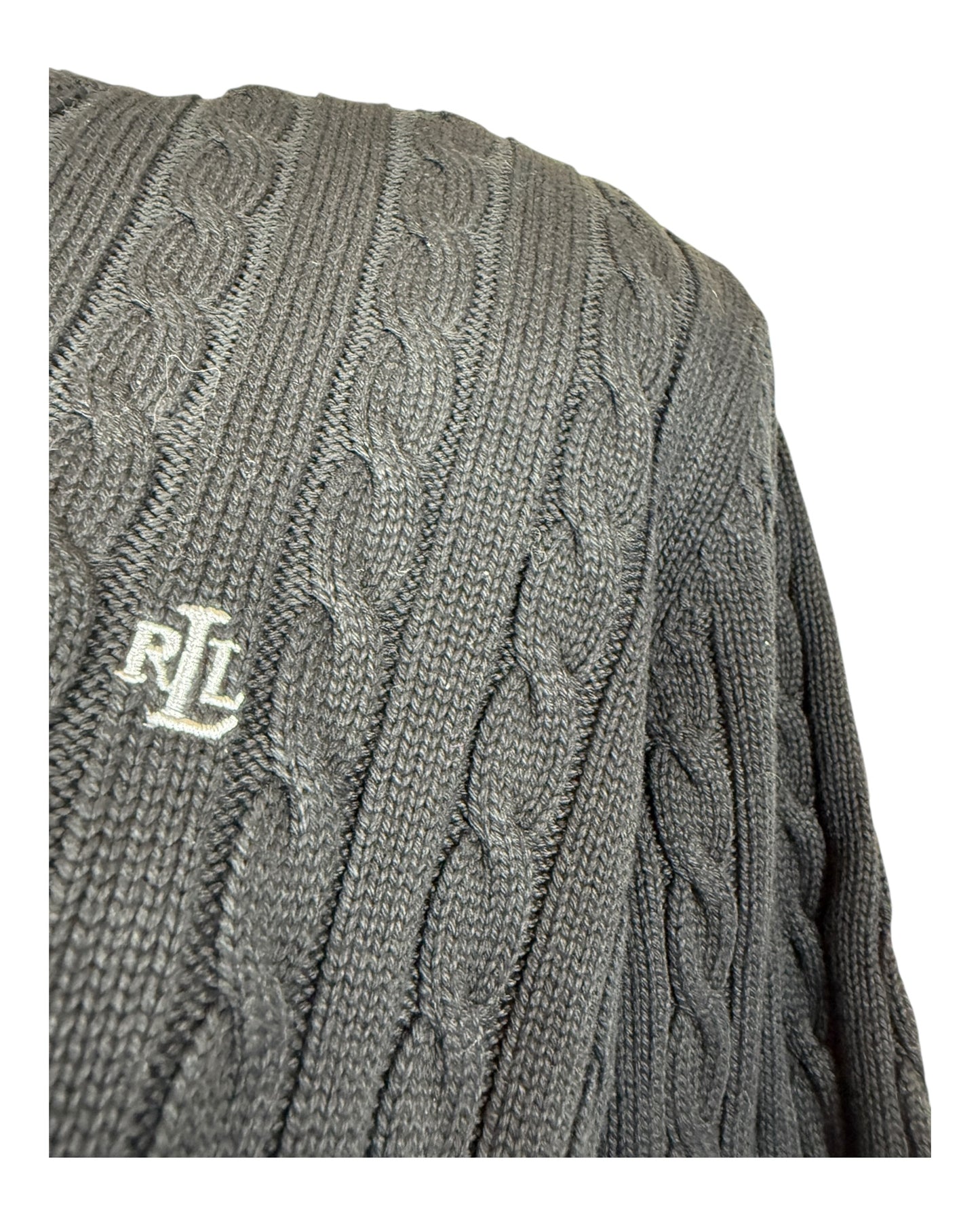 Polo Ralph Lauren Zopfmuster Pullover schwarz Größe L