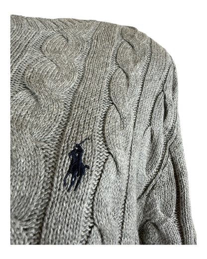 Polo Ralph Lauren Zopfmuster Pullover grau Größe M