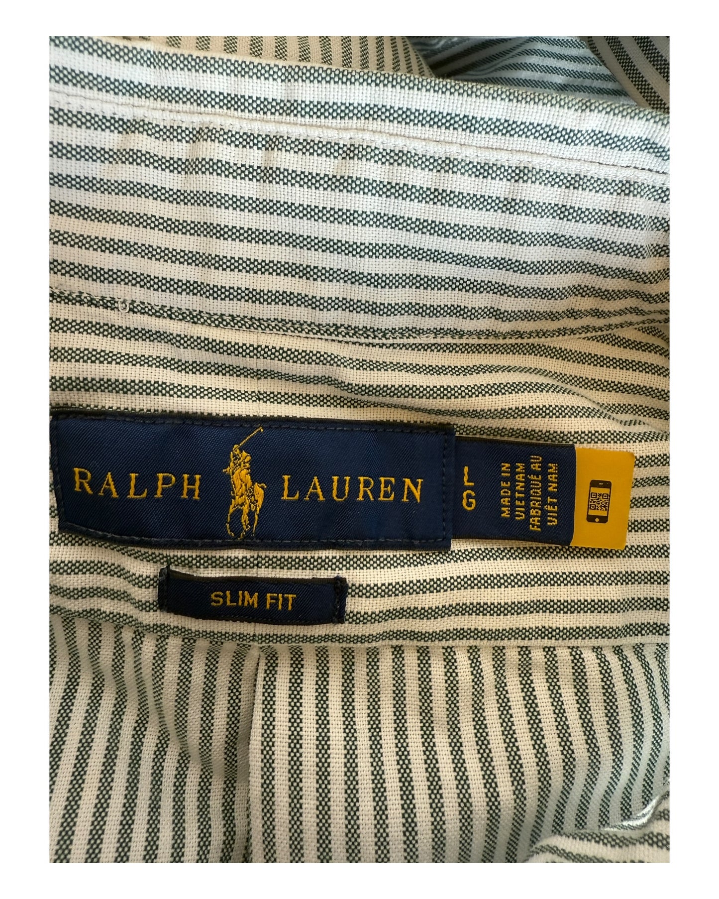 Polo Ralph Lauren Oxfordhemd grün weiß gestreift Größe L