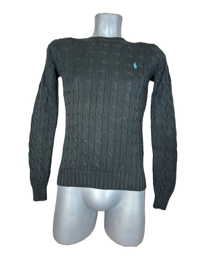 Polo Ralph Lauren Pullover Zopfmuster schwarz Größe S