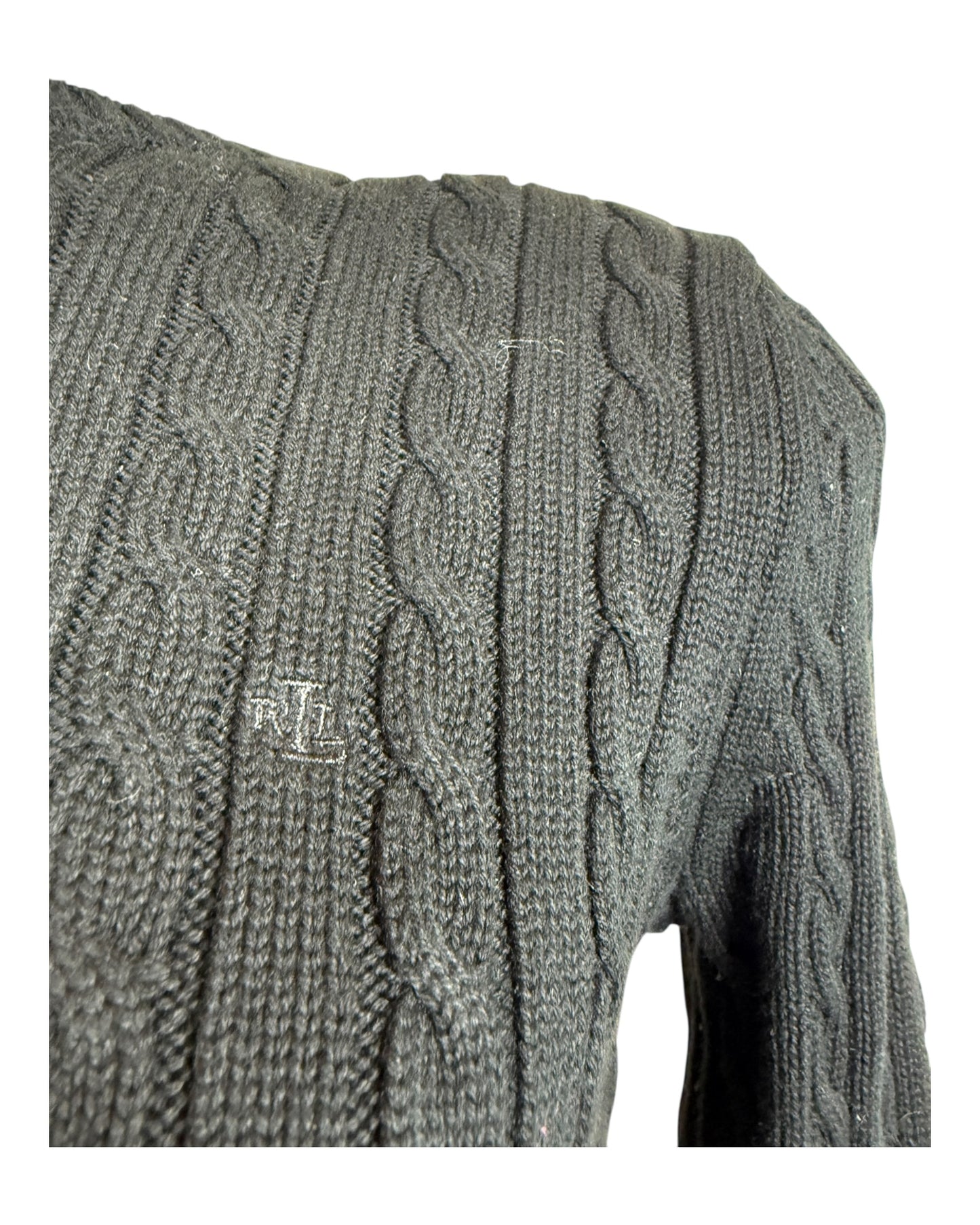 Polo Ralph Lauren Zopfmuster Pullover schwarz Größe S