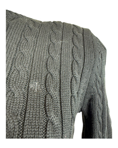 Polo Ralph Lauren Zopfmuster Pullover schwarz Größe S