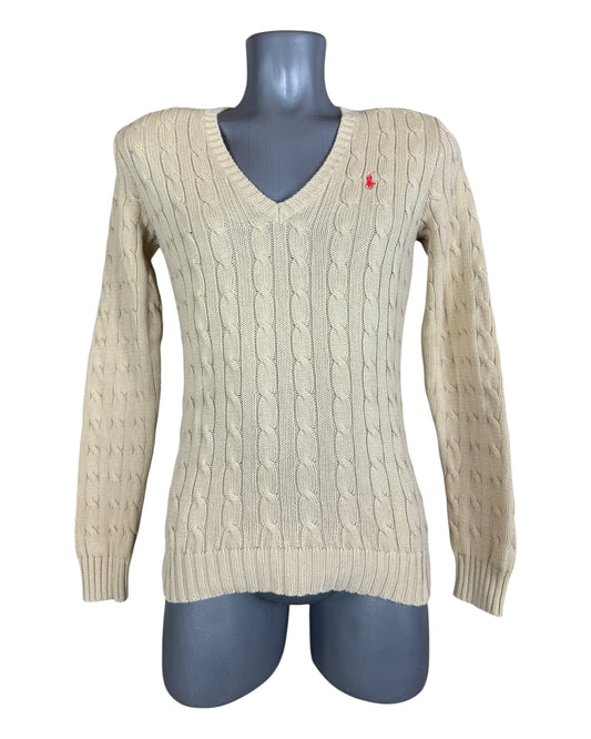 Polo Ralph Lauren Zopfmuster Pullover beige Größe S