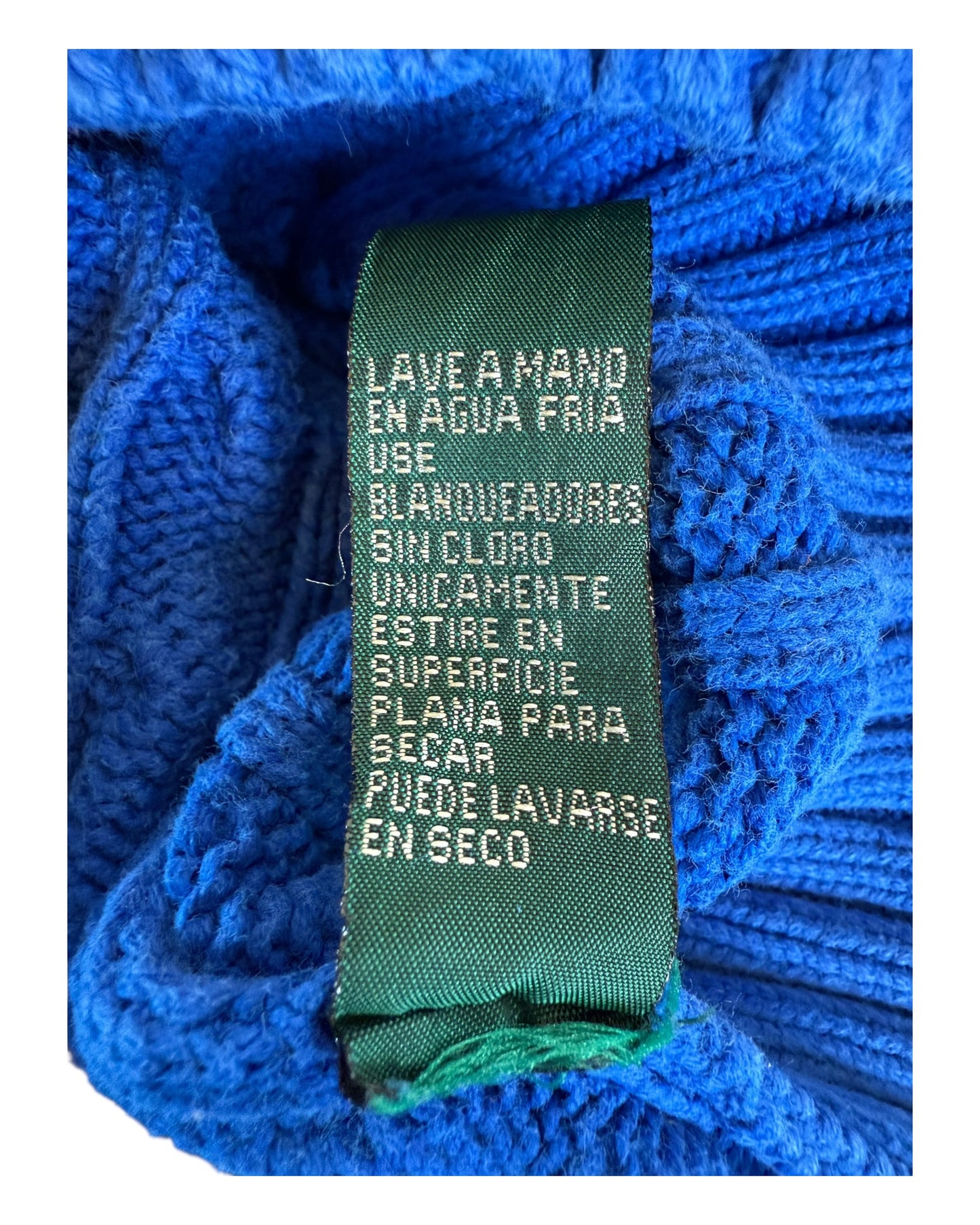 Polo Ralph Lauren Zopfmuster Pullover blau Größe S
