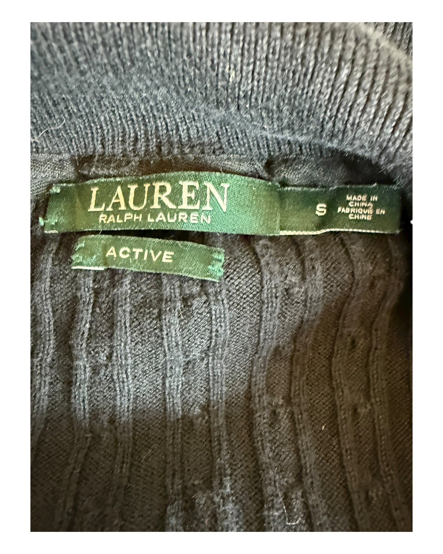 Polo Ralph Lauren Zopfmuster Strickjacke schwarz Größe S