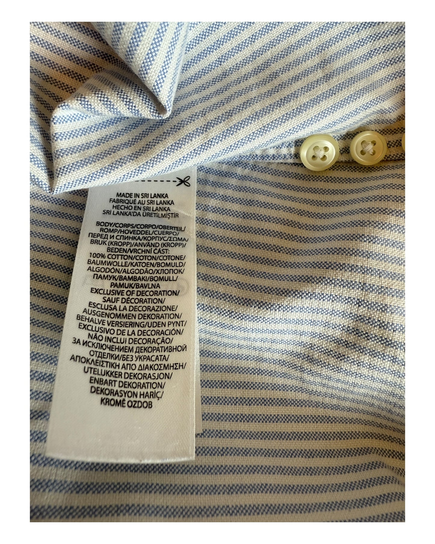 Polo Ralph Lauren Oxfordhemd hellblau weiß gestreift Größe L
