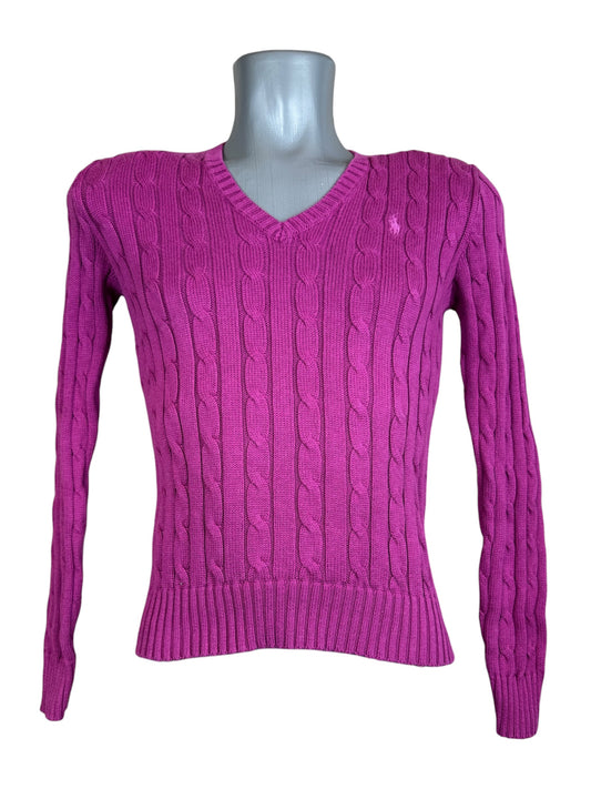 Polo Ralph Lauren Zopfmuster Pullover pink Größe S