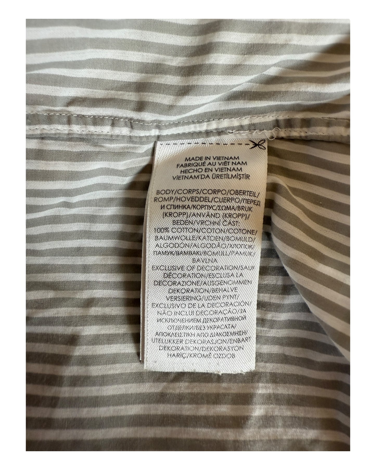 Polo Ralph Lauren Hemd grau weiß gestreift Größe M