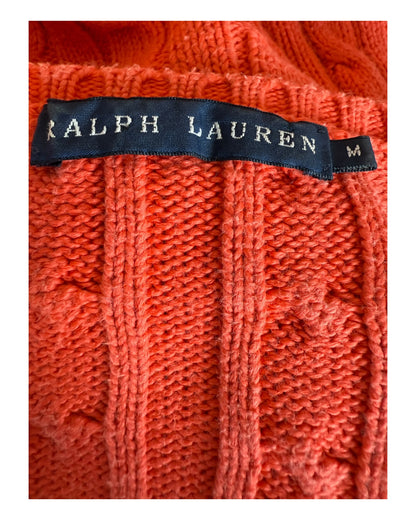 Polo Ralph Lauren Zopfmuster Pullover orange Größe M