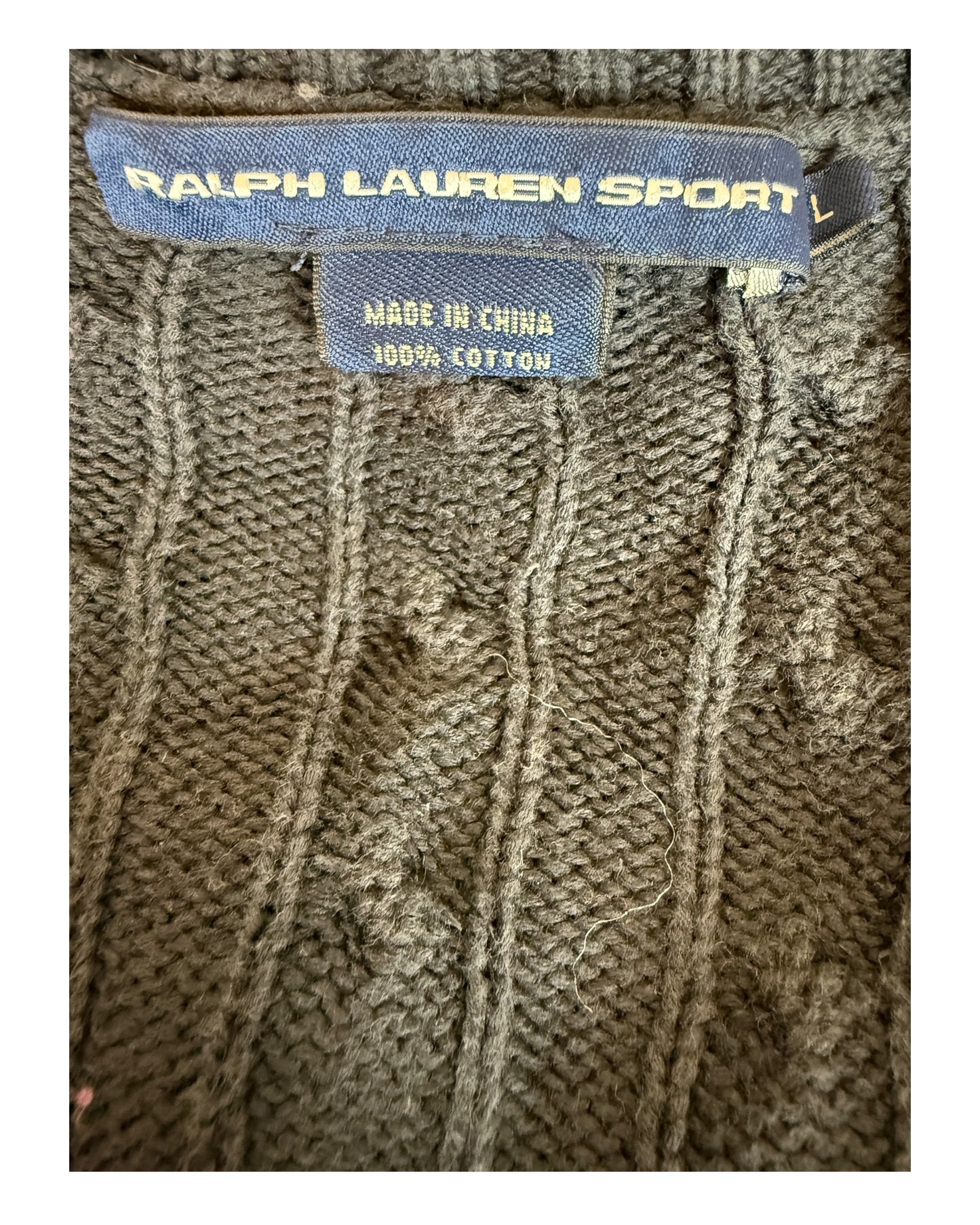 Polo Ralph Lauren Zopfmuster Pullover schwarz Größe L