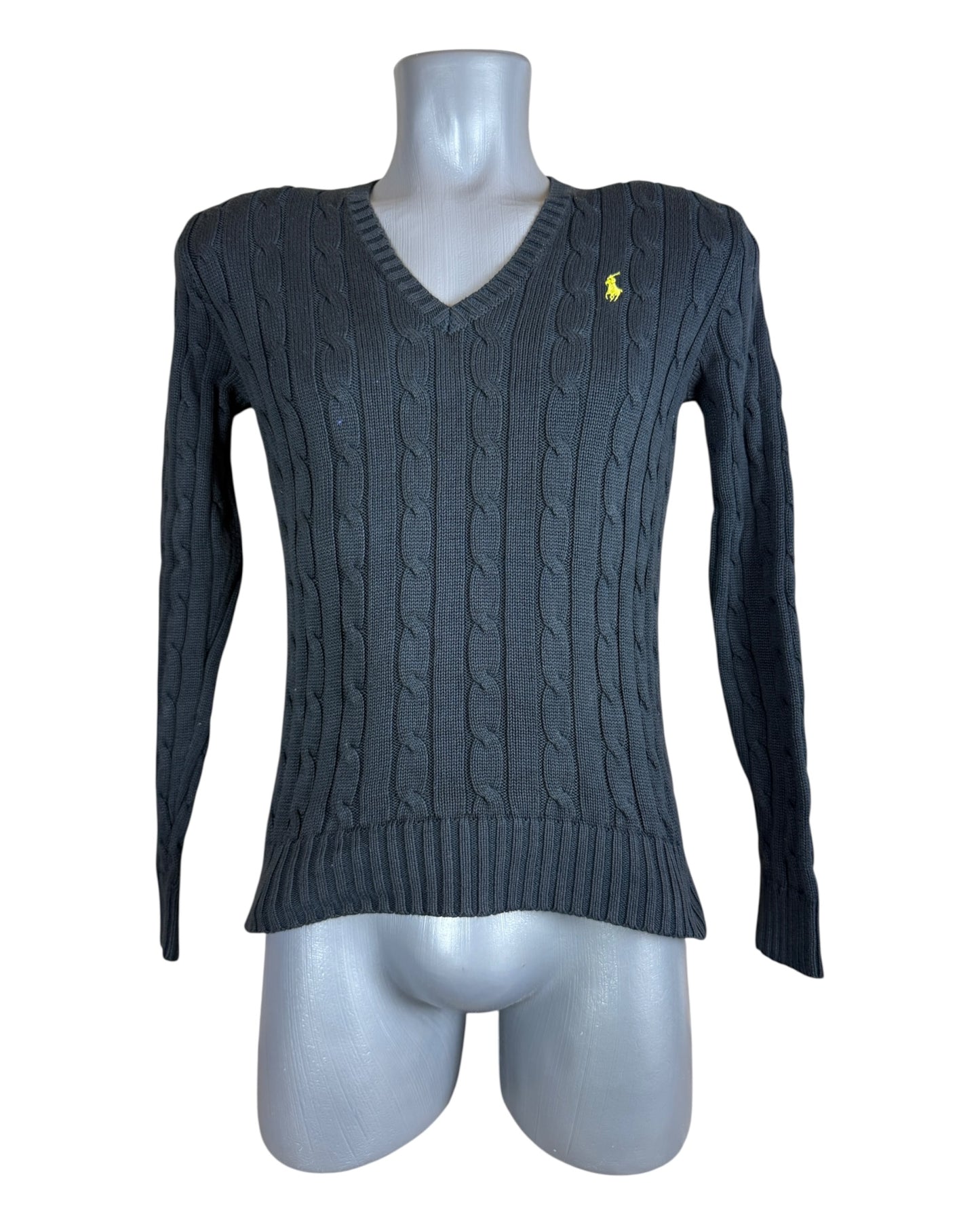 Polo Ralph Lauren Zopfmuster Pullover schwarz Größe S