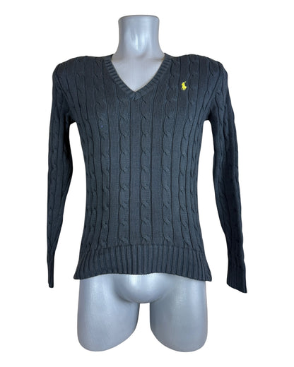Polo Ralph Lauren Zopfmuster Pullover schwarz Größe S