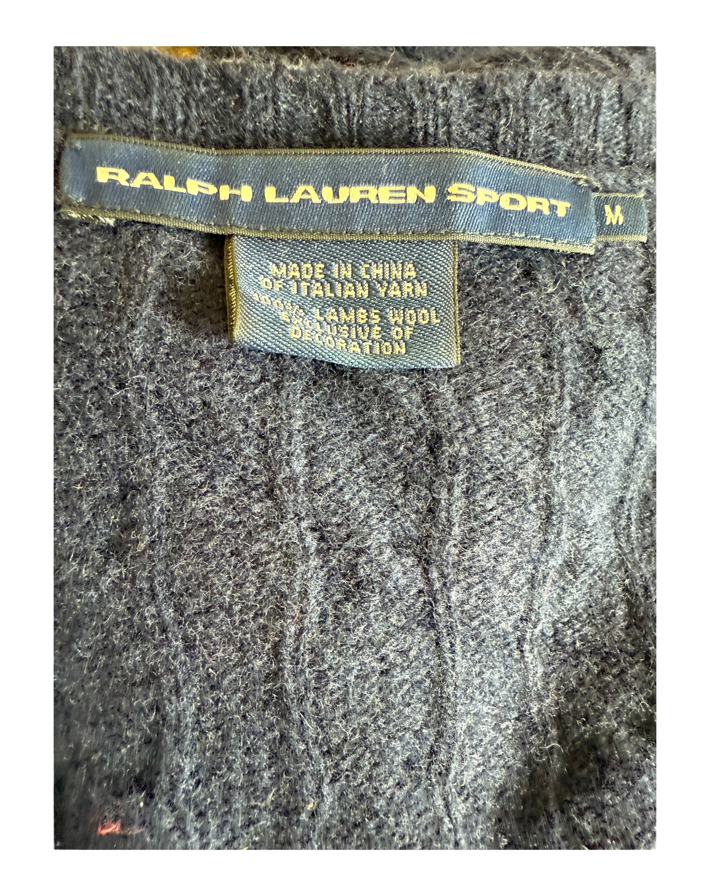 Polo Ralph Lauren Zopfmuster Pullover marineblau Größe M