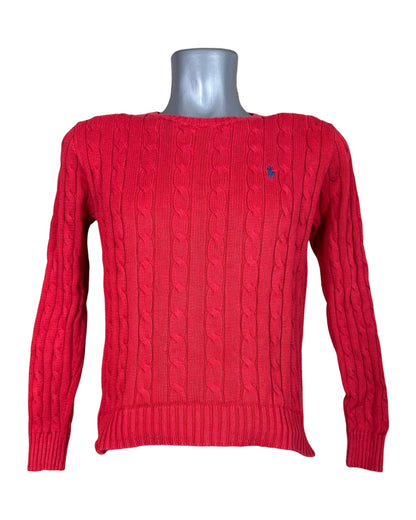 Polo Ralph Lauren Zopfmuster Pullover rot Größe M
