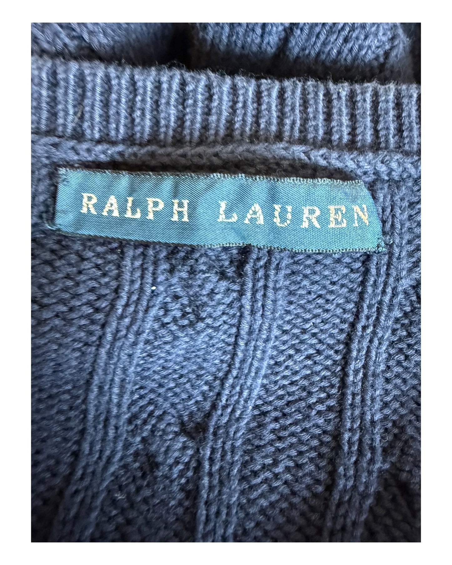 Polo Ralph Lauren Zopfmuster Pullover marineblau Größe L
