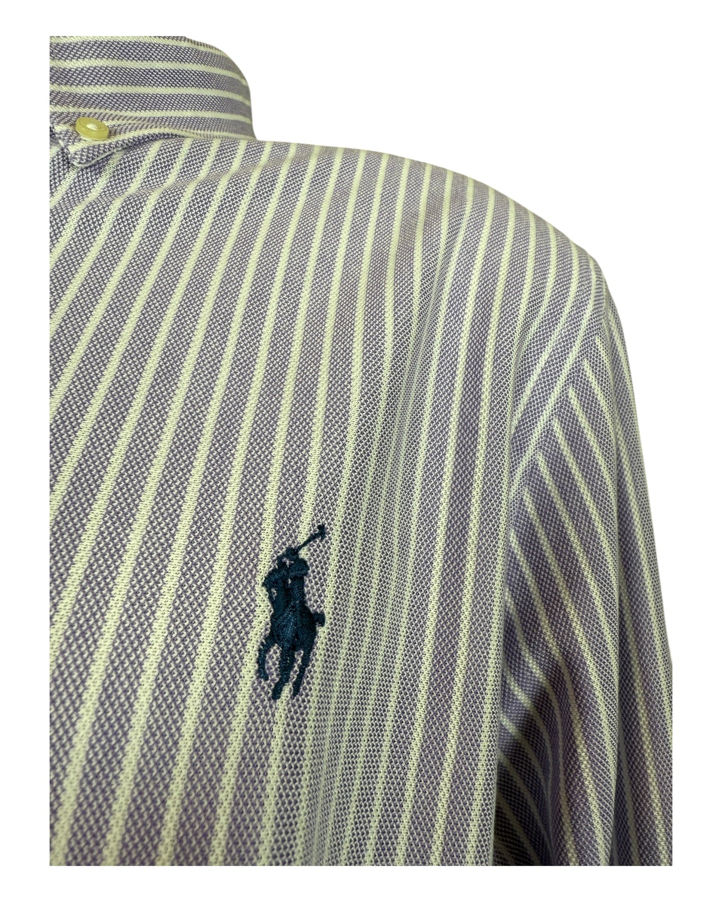 Polo Ralph Lauren Knit Oxfordhemd flieder weiß gestreift Größe L