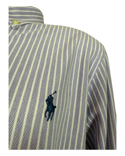 Polo Ralph Lauren Knit Oxfordhemd flieder weiß gestreift Größe L