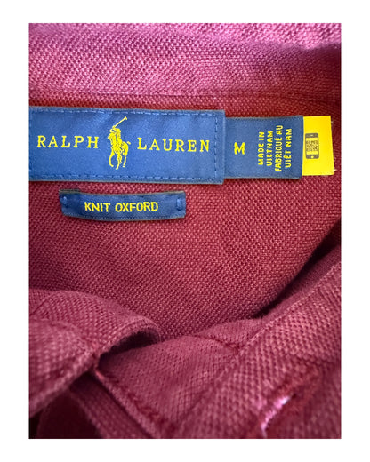 Polo Ralph Lauren Knit Oxford Bluse bordeauxrot Größe M