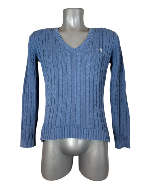 Polo Ralph Lauren Zopfmuster Pullover blau Größe M