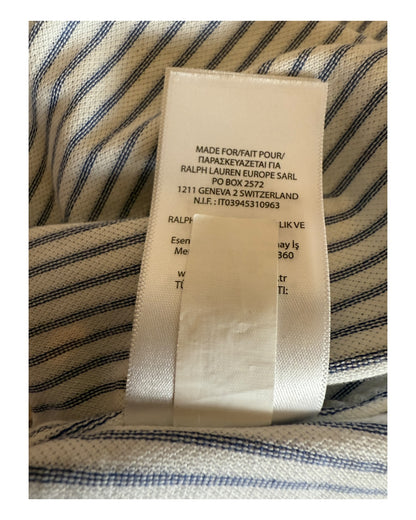 Polo Ralph Lauren Knit Oxford Bluse hellblau weiß gestreift Größe M